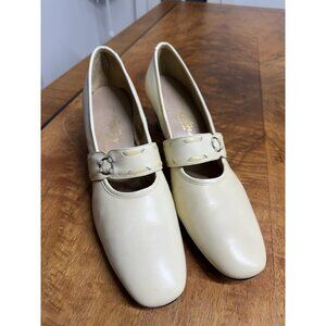 Vtg 50s 60s PARADISE KITTENS Women’s 11.5 N Ivory Pumps Mary Jane Shoes Heels